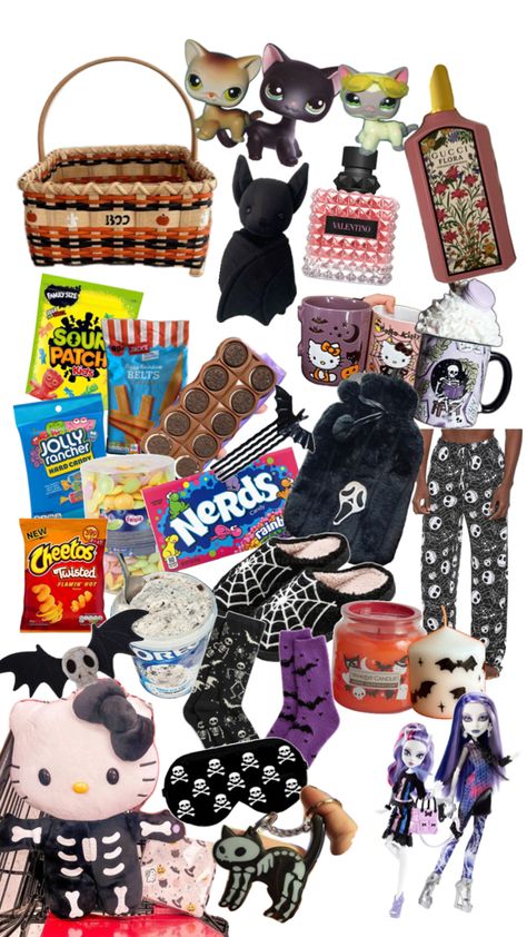 Halloween alternative goth boobasket Halloween Boo Basket, Boo Basket Ideas, Jolly Rancher Hard Candy, Victoria Secrets Coconut, Boo Gift, Nerds Candy, Boo Basket, Kids Belt, Sour Patch Kids