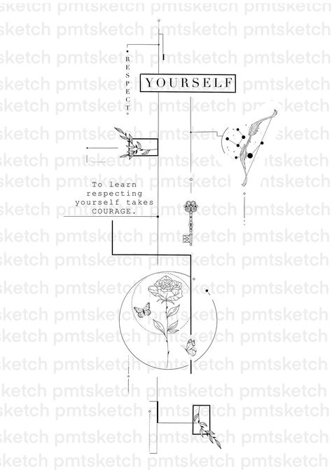 Concept Design Nr. 56 Fine Line Concept Design Tattoo, Fine Line Concept Tattoo, Concept Style Tattoo, Small Concept Tattoo, Pmtsketch Design Tattoo, Concept Tatoos, Concept Tattoo Women, Straight Line Tattoo Design, Straight Tattoo Design