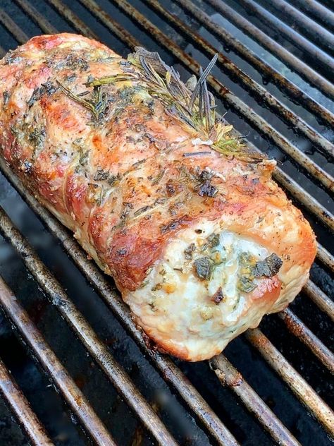 How To Grill An Herb Stuffed Pork Loin - Proud Italian Cook Italian Stuffed Pork Loin, Herb Stuffed Pork Loin, Grilled Stuffed Pork Tenderloin, Bbq Stuffed Pork Tenderloin, Stuffed Pork Loin Grill Recipes, Stuffed Pork Loin Smoker Recipes, Stuffed Pork Tenderloin On The Grill, Smoked Stuffed Pork Loin Recipes, Stuffed Pork Loin Roast Recipes