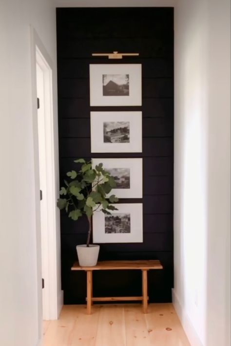 End Of Hallway Decor, Hallway Decorating Ideas, End Of Hallway, Organization Ideas For The Home, Narrow Hallway Decorating, Using Chalk Paint, Hallway Wall Decor, Hall Decor, Statement Wall