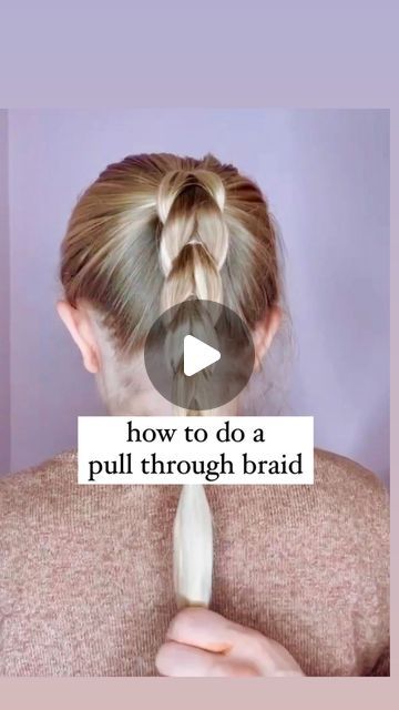 HOW TO DO A PULL THROUGH BRAID HAIRSTYLE - HERE IS HOW TO DO A PULL THROUGH BRAID HAIRSTYLE. Two Pull Through Braids, High Plait Ponytail, How To Do Cheer Hair, Pull Through Bubble Braid Tutorial, Pull Through Ponytail Braid, How To Pull Through Braid, Pull Thru Braid Tutorial, Easy Pulled Up Hairstyles, Hair Pull Through Tool