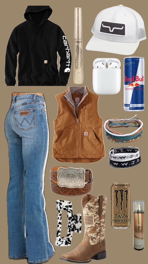 #countryoutfit #countryfit #cutefit Cow Show Outfit, Cold Country Outfit, Country Thanksgiving Outfit, Country Christmas List Ideas, College Outfits Western, Contry Asthetic Outfits, Comfy Country Outfits, Country Outfits Winter, Country Winter Outfits