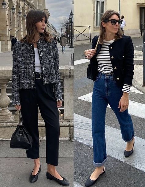 French Jacket Outfit, Tweed Outfit Winter, French Outfit Style Classy Chic, Parisian Style Work Outfit, Gray Tweed Blazer Outfit, Winter Blazer Outfits For Women Classy, French Spring Outfits Parisian Chic, Tweed Jacket Outfit Formal, Paris Outfits 2024