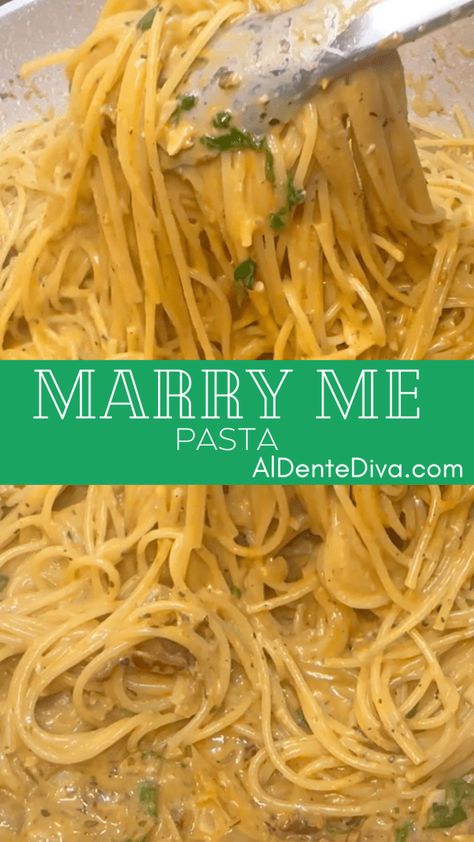 MARRY ME PASTA Good Spaghetti Sauce, Homemade Spaghetti Recipes Noodles, Pasta Dishes White Sauce, Italian Dressing Noodles, Best Angel Hair Pasta Recipe, Pesto Egg Noodles, Sauce For Spaghetti Noodles, Italian Chicken Pasta In Creamy White Wine Parmesan Sauce, Marinera Pasta Recipes