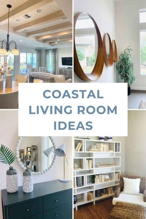 Coastal Farmhouse Living Room, Coastal Living Room Ideas, Modern Coastal Living Room, Living Room Coastal, Coastal Decorating Living Room, Beach Living Room, Coastal Farmhouse Decor, Modern Coastal Decor, Beach House Living Room