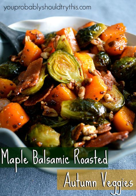 Maple Balsamic Roasted Autumn Veggies – you probably should try this Roasted Vegetables Balsamic, Autumn Veggies, Vegetable Board, Balsamic Vegetables, Roasted Veggies Recipe, Roasted Fall Vegetables, Root Vegetables Recipes, Glazed Vegetables, Balsamic Sauce