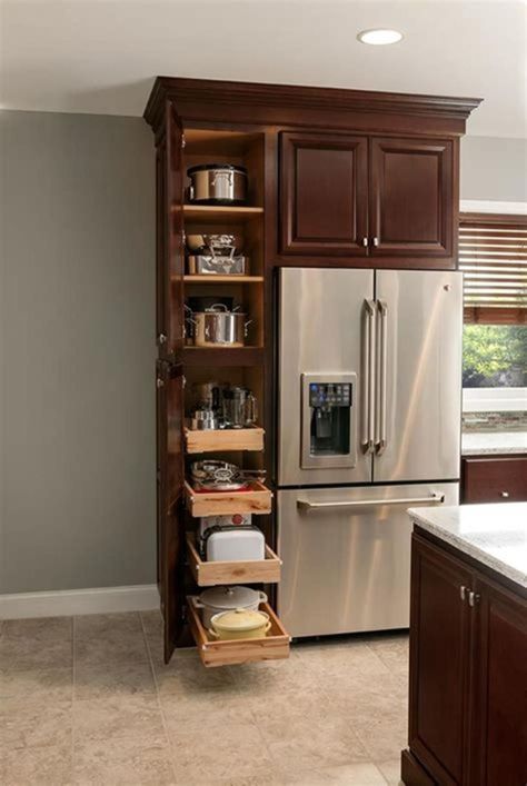 Kitchen Cabinet Organizers, Cabinet Organizers, Kabinet Dapur, Hiasan Bilik, New Kitchen Cabinets, Kitchen Cabinet Organization, Diy Kitchen Cabinets, Kitchen Cabinet Storage, Kitchen Redo