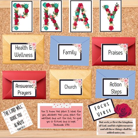 🌟 Introducing the Prayer Promise Board Kit - A Journey of Faith and Creativity! Floral Version!  Transform your prayer life with our Prayer Promise Board Kit. Dive into the profound wisdom of the Bible as you design a personalized Prayer Promise Board to connect your deepest hopes and dreams with Biblical guidance. What's Inside: 📜 Bible Verses  - Immerse yourself in the timeless teachings of the Bible with carefully curated verses for each heading. Let the scriptures guide your prayers, infus Prayer Board Ideas For Kids, Pray Board Ideas, Prayer Board Ideas Diy Free Printables, Prayer Board Inspiration, Prayer Board Ideas Diy, Prayer Board Ideas, Diy Prayer Board, Prayer Boards, Prayer Vision Board