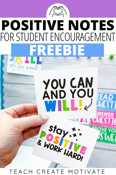 Build your students up with these free positive notes! Leave one on your students' desks on the morning of a big test or just for some encouragement on any given day! Choose between color or black and white. Twelve different phrases are included in the freebie, so you can use what fits your needs best! Encouragement Notes For Students, Student Testing Motivation, Standardized Testing Motivation, Encouraging Notes For Students, State Testing Motivation, Classroom Encouragement, Staar Test Motivation, Words Of Encouragement For Kids, State Testing Encouragement