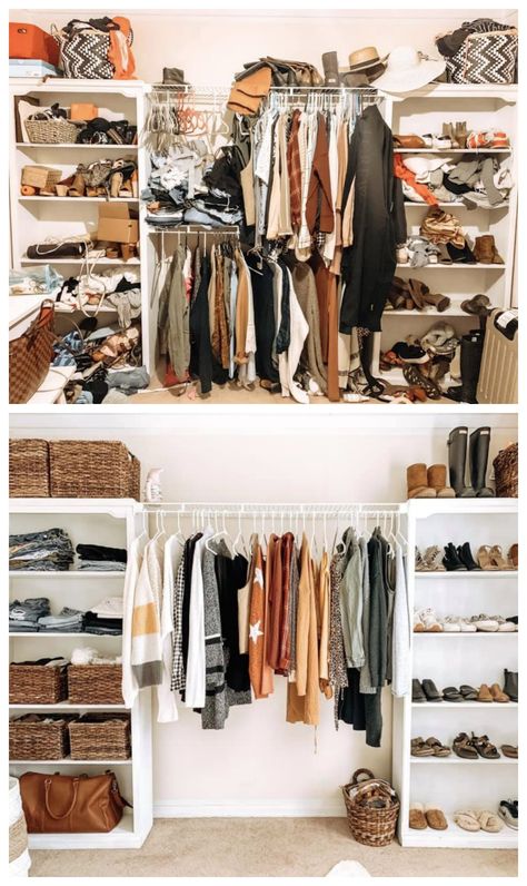 Konmari Organizing, Ideas Armario, Marie Kondo Organizing, Organiser Son Dressing, Organizar Closet, Nesting With Grace, Minimalist Closet, Wardrobe Organisation, Konmari Method