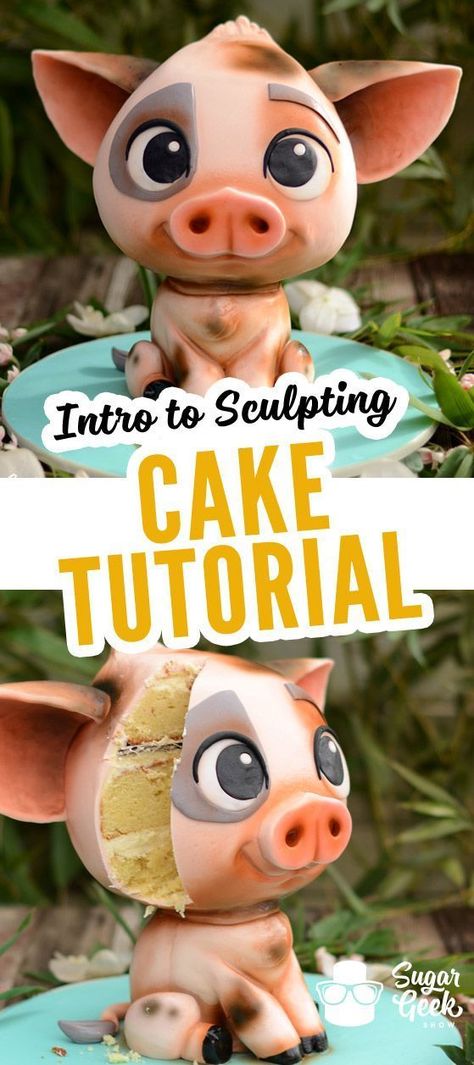 Learn how to sculpt cake! Everything you need to know to get started sculpting a multitude of cakes! In depth instructions on how to sculpt Pua the Pig from Moana that can translate to your future projects! Visit the following link to watch the promo video on our site: https://sugargeekshow.com/course-preview/introduction-cake-sculpting-preview/ Trendy Cupcakes, Diy Sweets, Cupcakes Decoration Diy, Cupcakes Decoration Tutorial, Cupcakes Decorating, Cake Structure, Moana Cake, Sculpted Cakes, Diy Cupcakes