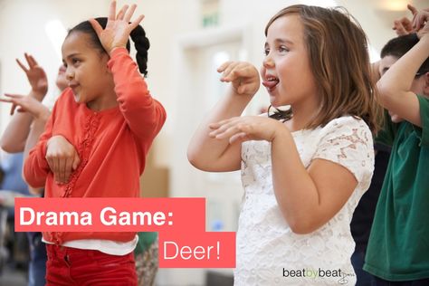 Drama Game: Deer! Drama Kindergarten, Theatre Camp, Theater Games, Animal Poses, Theatre Games, Drama Activities, Drama Education, Theatre Education, Teaching Drama