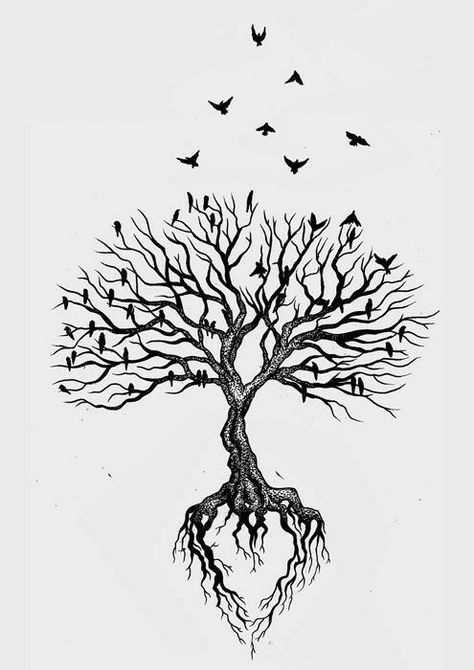 Tree Tat, Achtung Baby, Tattoo Tree, Pretty Paintings, Tree Tattoo Small, Family Tree Tattoo, Small Bird Tattoo, Tree Tattoo Designs, Palm Tree Tattoo