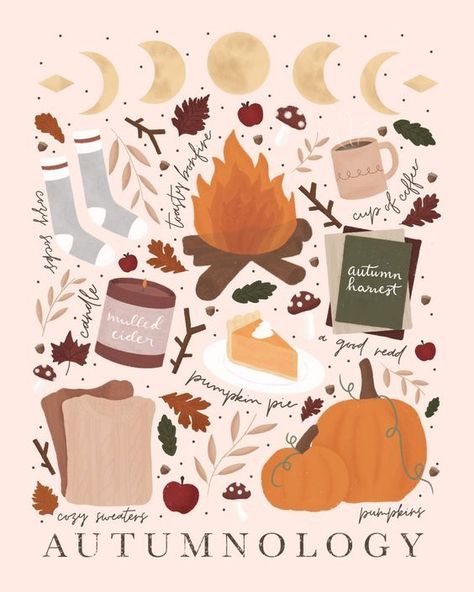 Fall Digital Art, Herbst Bucket List, Fall Mood Board, Autumn Illustration, Fall Inspo, Fall Feels, Digital Art Print, Autumn Cozy, Autumn Art