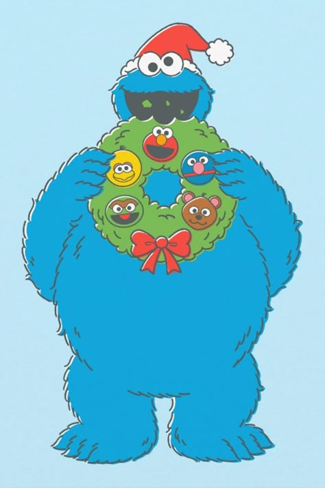 Vintage Cookie Monster Christmas Wreath Postcard
Celebrate the holiday season with Sesame Street! This vintage graphic features Cookie Monster eating a Christmas wreath. Cookie Monster Drawing, Sesame Street Art, Cookie Monster Christmas, Monster Christmas Tree, Cartoon Characters Christmas, Cookie Monster Images, Xmas Pfp, Cookie Monster Wallpaper, Elmo Christmas