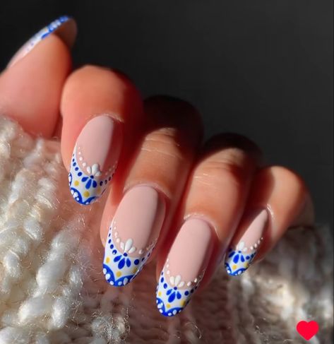 Nail Designs Disney, Europe Nails, Gel Nail Stickers, Mediterranean Tile, Nail Art Products, Summery Nails, Cute Gel Nails, Soft Nails, Nagel Inspo