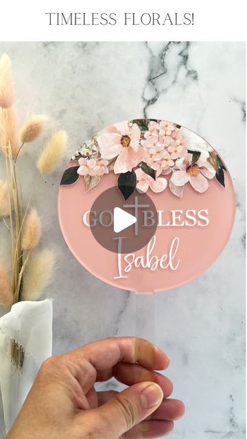 CUSTOM ACRYLIC SIGNS & CAKE TOPPERS on Instagram: "Sometimes, the best ideas are the ones you’re not sure about. When I first thought of adding floral cake toppers to our lineup, I wasn’t certain it would take off. But it’s safe to say, it was a winner! 🌟

What do you think – are you a fan of the floral topper trend? Let us know in the comments! 

#BaptismCake #ConfirmationCake #FirstCommunionCake #AcrylicCakeTopper #FloralCakeTopper #ReligiousCelebration #BlessedOccasion #SpiritualMilestones #EventStyling #CakeDecor #baptismdecor #cakedecorating #cakedesign #baptismcake #baptismdecor #baptismdecoration" Communion Cake Topper, Confirmation Cakes, First Communion Cake, Floral Cake Topper, Baptism Decorations, Acrylic Signs, Communion Cakes, Baptism Cake, Acrylic Cake Topper