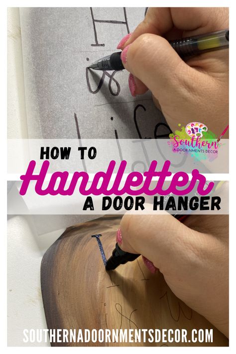 Printable Door Hanger Template, Home Board Signs, How To Paint Letters, Hand Painted Door Hangers, Wood Circle Door Hanger, Letter Door Hangers, Mason Jar Door Hanger, Painted Wooden Signs, Diy Paint Projects