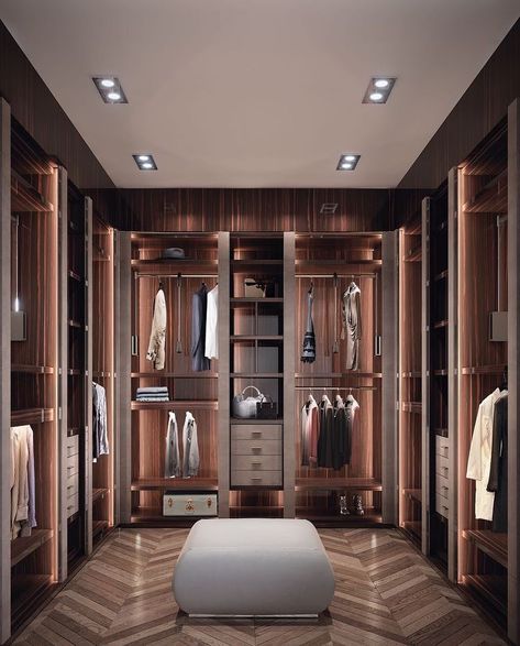 Luxury Architecture on Instagram: “Perfect closet 🔥 Follow @architxure for more luxury posts! Credit: Pinterest #architxure #luxuryhouses #millionare #dreamlife #luxurydesign…” Large Walk In Closet, Room Dressing, Dressing Room Closet, Walking Closet, Dream Closet Design, Walk In Closet Design, Luxury Wardrobe, Luxury Closets Design, Wardrobe Room