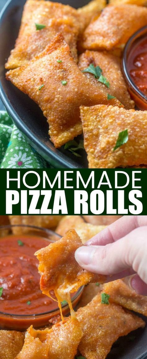 Homemade Pizza Rolls Homemade Pizza Rolls, Pizza Roll Recipe, Pizza Rolls, Homemade Snacks, Dinner Recipes Crockpot, Pizza Pizza, Idee Pasto Sano, Pizza Sauce, Homemade Pizza