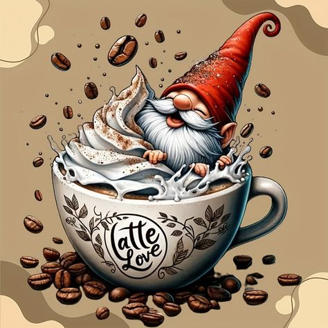 Faster shipping. Better service Coffee Gnomes, Coffee Gnome, Gnome Family, Gnomes Clipart, Elf Gnome, Art Fantaisiste, White Backgrounds, Cozy Coffee, Coffee Culture