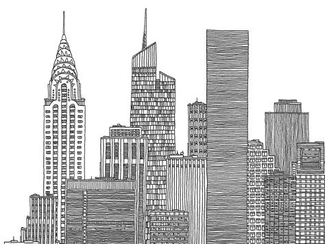 New York Skyline | mister mourão | Inspiration New York Coffee Cup ... Drawings Of New York City, New York City Skyline Drawing, Sky Line Art, Sketch Cityscape, City Skyline Drawing, City Skyline Black And White, Skyline Sketch, Drawing City, New York Drawing