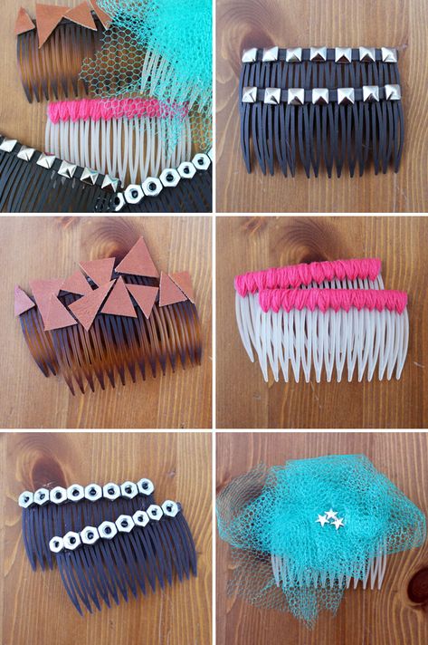 Cute handmade side-combs. Perfect girl's night project.@Chrissy Denise Side Comb, Unique Hair Accessories, Pin Up Hair, Handmade Heart, Bead Pattern, Hair Combs, Fun Craft, Diy Hair Accessories, Unique Hairstyles