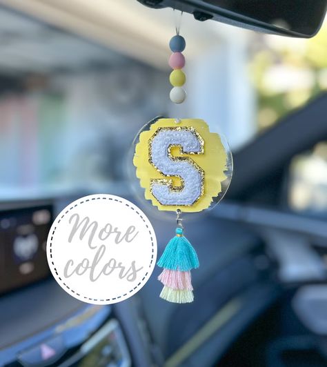 View KIDS by GreatDayEssentials on Etsy Cricut Car Hanger, Car Ornaments Mirror, Acrylic Car Charms, Car Mirror Accessories, Accessories Preppy, Car Accessories Rear View Mirror, Acrylic Bookmarks, Preppy Car, Accessories For Car