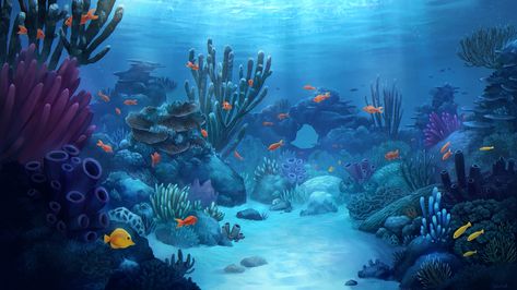 ArtStation - Coral reef City Fantasy Art, Coral Reef Drawing, Underwater Background, Anime City, School Murals, Underwater Art, Consciousness Art, Location Inspiration, Brown Hairstyles