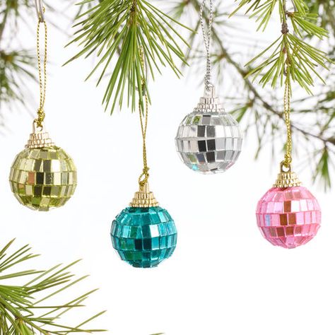 Mini Disco Ball Ornaments 12 Pack by World Market Deck The Palms Christmas, Disco Favors, Birthday Ornaments, Disco Ball Ornaments, Mini Disco Ball, Mini Christmas Ornaments, Mini Ornaments, Christmas Shop, Mini Christmas