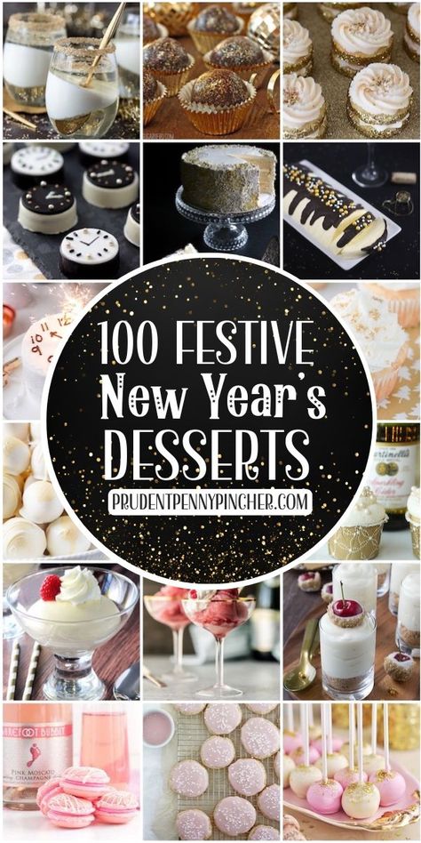 Fun and easy New Year’s Eve desserts, including fancy champagne treats and simple options for kids, perfect for parties and serving a crowd with festive flair. Alternative Desserts For Birthday, Simple Party Desserts Ideas, Best Desserts For Parties, New Year’s Eve Baking Ideas, Nye Party Desserts Easy, New Year’s Eve Dessert Party, Nye Baking Ideas, New Year Deserts Ideas, Ew Years Eve Desserts