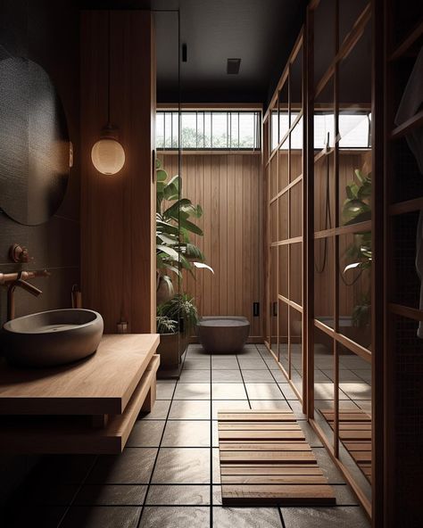 Japanese Bathroom, Zen Interiors, Zen House, Japanese Home Design, Japanese Style House, Japan Architecture, Casa Country, Japanese Interior Design, 아파트 인테리어