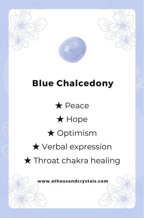 Blue Chalcedony Crystal, Blue Chalcedony Crystal Meaning, Blue Chalcedony Meaning, Chalcedony Crystal Meaning, Crystal Healing Room, Light Blue Crystals, Crystals Meanings, Throat Chakra Healing, Witch Tips