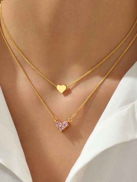 Korean Necklace, Western Jewellery, Embellished Fashion, Bridal Jewelry Collection, Double Strand Necklace, Jewelry Fashion Trends, Rhinestone Heart, Western Jewelry, Delicate Jewelry