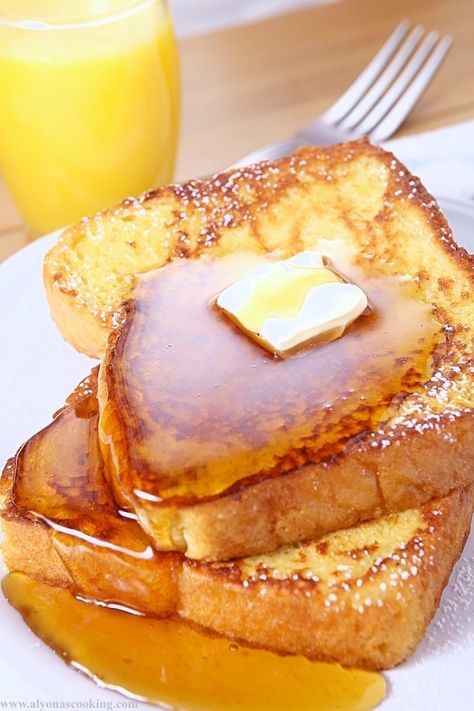 French Toast Recipe | Alyona’s Cooking French Toast With Honey, Fluffy French Toast Recipe, Homemade French Toast Recipe, Awesome French Toast Recipe, Fluffy French Toast, Perfect French Toast, Homemade French Toast, Easy French Toast Recipe, Make French Toast