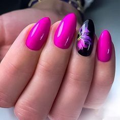 Purple Nail Art Designs, Bright Pink Nails, Neon Pink Nails, Purple Nail Art, Pink Gel Nails, Fancy Nails Designs, Ombre Acrylic Nails, Pink Nail Art, Pink Nail