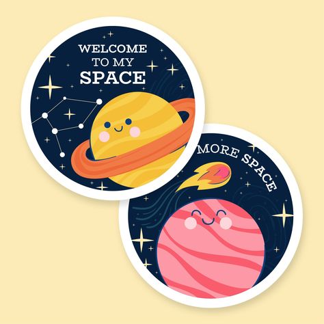 Hand-drawn Child-like Welcome To My Space Circle Sticker Museum Exhibition Design, Sticker Template, My Space, Brand Kit, Museum Exhibition, Exhibition Design, Sticker Art, Free Graphic Design, Laptop Stickers