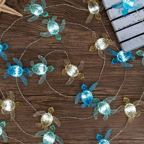 Turtle Decor String Lights, Beach Theme Decorations Lights for Christmas Decorations, Remote 10 ft 30 LEDs with Battery & USB Plug in for Bathroom Bedroom Camping Wedding Birthday Party Gift Beach Theme Decorations, Ocean Decor Bedroom, Turtle Bedroom, Turtle Room, Bedroom Camping, Beach Theme Birthday, Ocean Room Decor, Turtle Nursery, Ocean Themed Bedroom