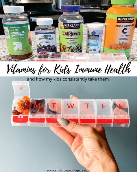 My Kids Daily Vitamins for Immune Health - Stilettos & Diapers Best Vitamins For Kids, Children's Vitamins, Vitamin Routine, Childrens Vitamins, Vitamins For Kids, So Many Questions, Daily Vitamins, Immune Health, Medical Advice