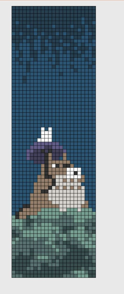 Cross Stitch Patterns Studio Ghibli, My Neighbor Totoro Pixel Art, Studio Ghibli Friendship Bracelet, Studio Ghibli Knit, Crochet Alpha Pattern Studio Ghibli, Alpha Patterns Studio Ghibli, Studio Ghibli Bracelet Pattern, Cross Stitch Studio Ghibli, Ponyo Cross Stitch