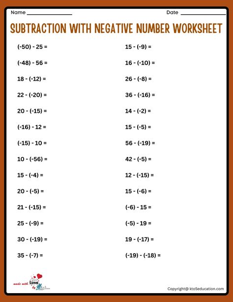 Subtracting Positive And Negative Numbers Worksheet | FREE Download Check more at https://kto5education.com/subtracting-positive-and-negative-numbers-worksheet/ Subtracting Negative Numbers, Positive And Negative Numbers, Negative Numbers Worksheet, Math Powerpoint, Punctuation Worksheets, Positive Numbers, Numbers Worksheet, Numbers Worksheets, Negative Numbers