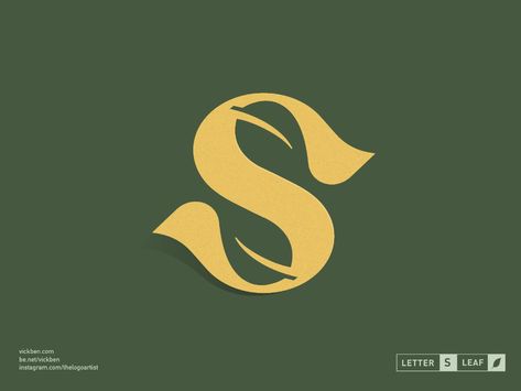 leaf letter S by Logo Designer, Vick Ben on Dribbble S Leaf Logo, Leaf Logo Design Ideas, Logo Produk, Flower Logos, Neri Oxman, Sl Logo, Landscape Logo, Business Images, Lawn Care Business