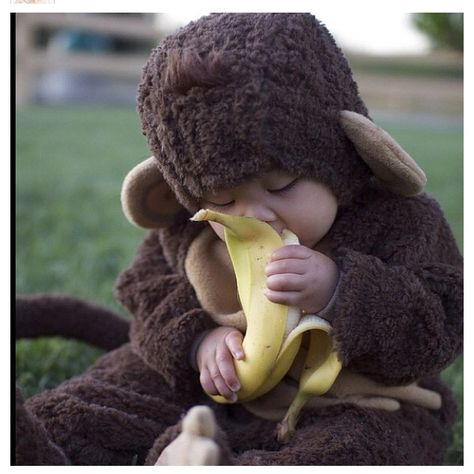 Asian baby dressed as a monkey? Nothing's cuter. Baby Monkey Costume, Monkey Costumes, Side Bed, Baby Kostüm, Foto Baby, Sleep Cycle, Changing Bag, Baby Monkey, Little Monkeys