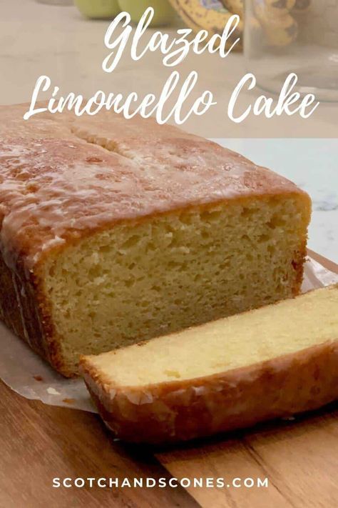 This easy Limoncello Cake bursts with bright lemon flavor! The limoncello icing infuses into the cake to make it extra moist and adds a touch of tart sweetness on top. With just the right balance of sweet and citrus, serve this lemon cake for afternoon tea or as a delicious dessert. Bring a slice of lemony sunshine into your day! Limoncello Baking Recipes, Lemoncello Cakes Easy, Lemon Cello Recipe Limoncello Cake, Limoncello Pound Cake, Limoncello Mascarpone Cake Recipe, Lemoncello Recipes, Limoncello Ricotta Bundt Cake, Limoncello Desserts, Limoncello Cake