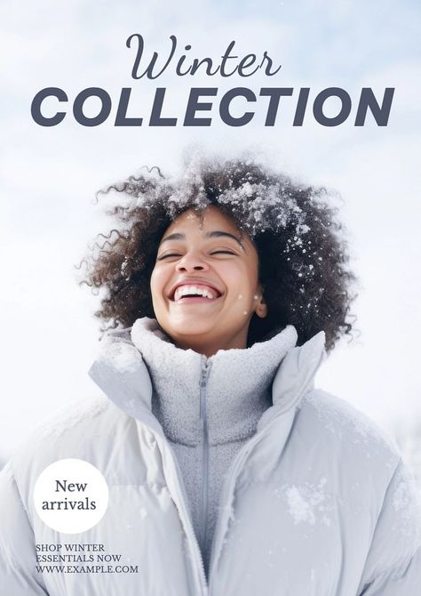 Winter Collection Poster Design, Backgrounds Wallpapers, Winter Essentials, Poster Template, Social Media Template, Royalty Free Photos, Winter Collection, Design Resources, Free Images