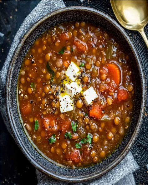 Whip up this hearty Greek lentil soup recipe with lentils, tomatoes, and olive oil. It's a vegan, healthy, and delicious meal for any day! Greek Lentil Soup Recipe, Lentil Soup Recipe Healthy, Recipe With Lentils, Greek Lentil Soup, Tomato Lentils, Soup Cleanse, Lentil Soup Recipe, Lentil Soup Recipes, Vegan Healthy