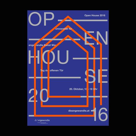 jakobmayr:“Moving poster for the “Open House 2016” at the University of the Applied Arts Vienna (die Angewandte). Part of the Exhibition “The Moving Poster” curated by Josh SchaubDesign: Jakob Mayr (📷 @m___ja____)#moving #poster #animation #moving... Moving Posters Graphic Design, Open House Poster Design, Poster Animation Design, Opening Design Poster, Moving Poster Design, Animated Poster Design, House Poster Design, Motion Poster Design, Moving Poster