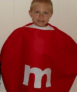 Ellery wants to be Red M&M for halloween....but with an E on it.  Now this I can make! Red M&m Costume, Diy M&m Costume For Kids, M M Costume Diy, M&m Costume Diy, Diy M M Costume, M M Halloween Costume, Milk Costume, M&m Halloween Costume, M&m Costume