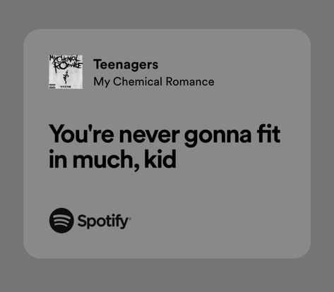 My Chemical Romance Lyrics, Teenagers My Chemical Romance, Famous Song Lyrics, Funny Song Lyrics, Quotes About Music, Mcr Lyrics, Songs That Describe Me, Meaningful Lyrics, Song Lyric Quotes