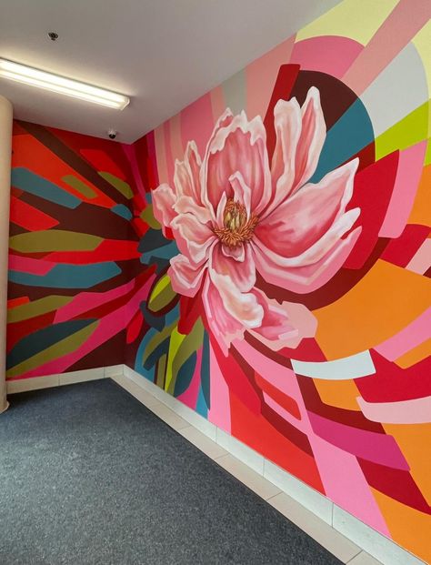 @kada_creative Peony Mural, Hotel Mural, Wall Art Creative, Famous Artists Paintings, Mural Art Design, Diy Mural, Interior Murals, Wall Murals Painted, Graffiti Murals